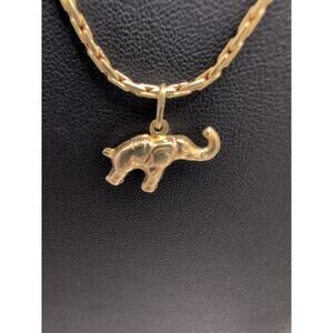 Giallo 18k marked 750 6.3 elephant trunk up vtg italy necklace 16 " unique rope